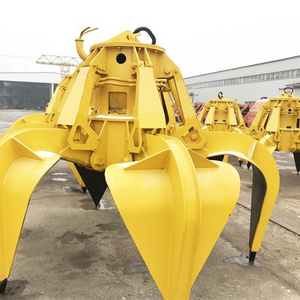 Industrial Electric Hydraulic Orange Peel Scrap Grapple Wireless Remote Control Crane Grab Bucket For Sale