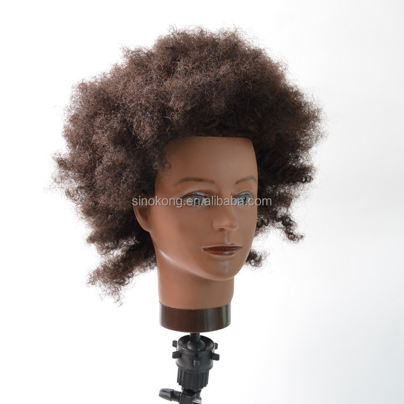 Wholesale human hair afro training head mannequin,head manikin training doll head