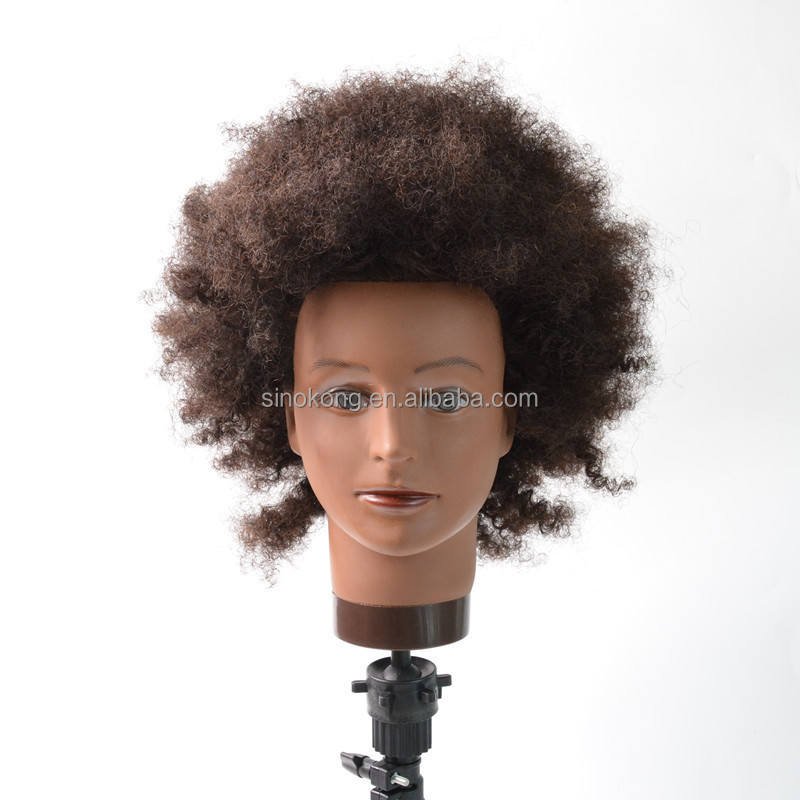 Wholesale human hair afro training head mannequin,head manikin training doll head