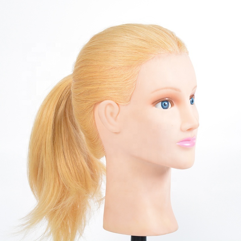 Factory sale natural hair female mannequin heads hairdresser training head barber doll