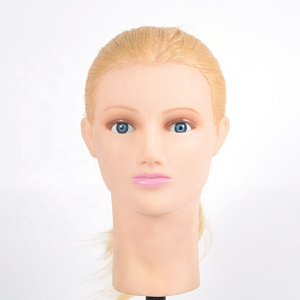 Factory sale natural hair female mannequin heads hairdresser training head barber doll