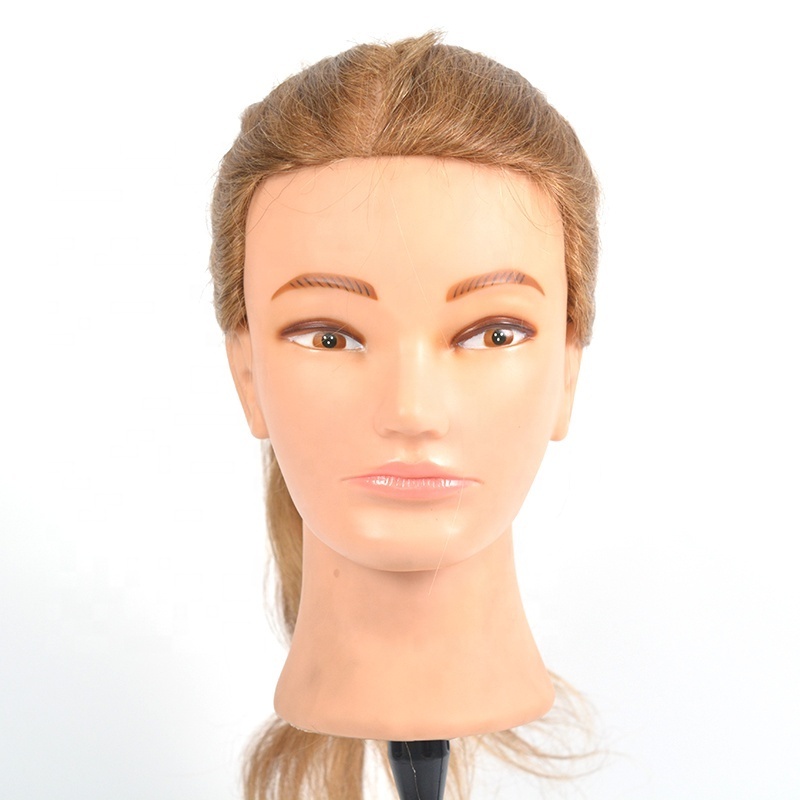 Factory sale natural hair female mannequin heads hairdresser training head barber doll