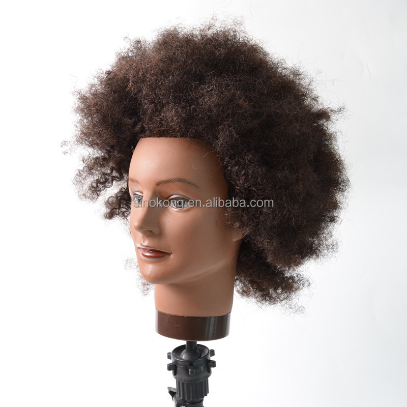 Wholesale human hair afro training head mannequin,head manikin training doll head