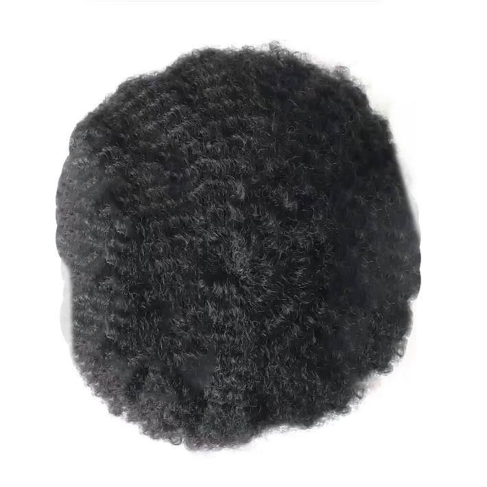 Afro Toupee for Black Men Q6 Style Lace Front  Nature Hairline 6mm Curls Toupee 100% Human Hair