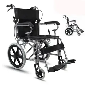 Factory wholesale Stainless Steel Lightweight portable manual Foldable wheelchair for children and adult disabled elderly