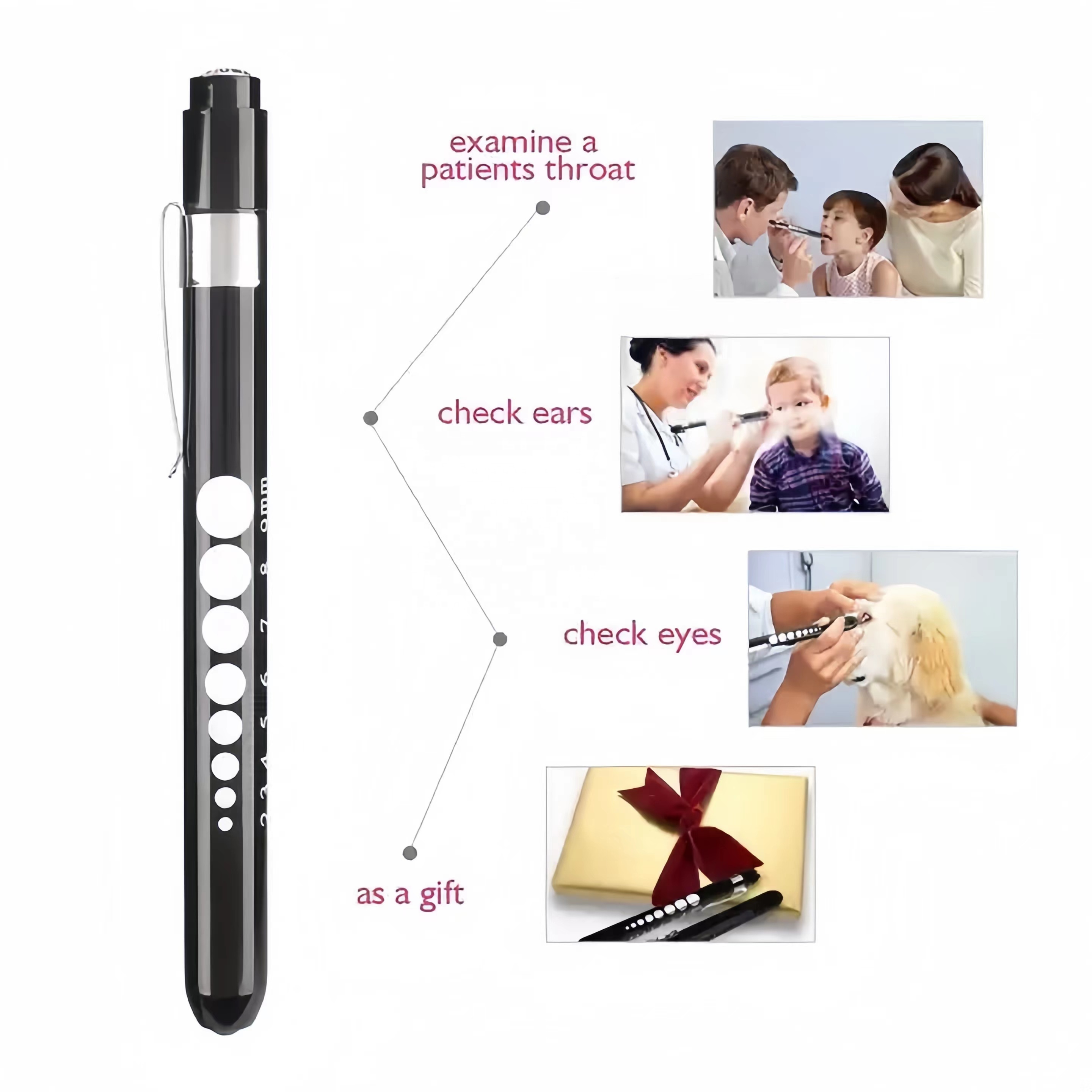 Flashlight Led Pen Light with Pupil Gauge, Edical Pen Torch for Nurses, Led Medical Penlight for Doctors