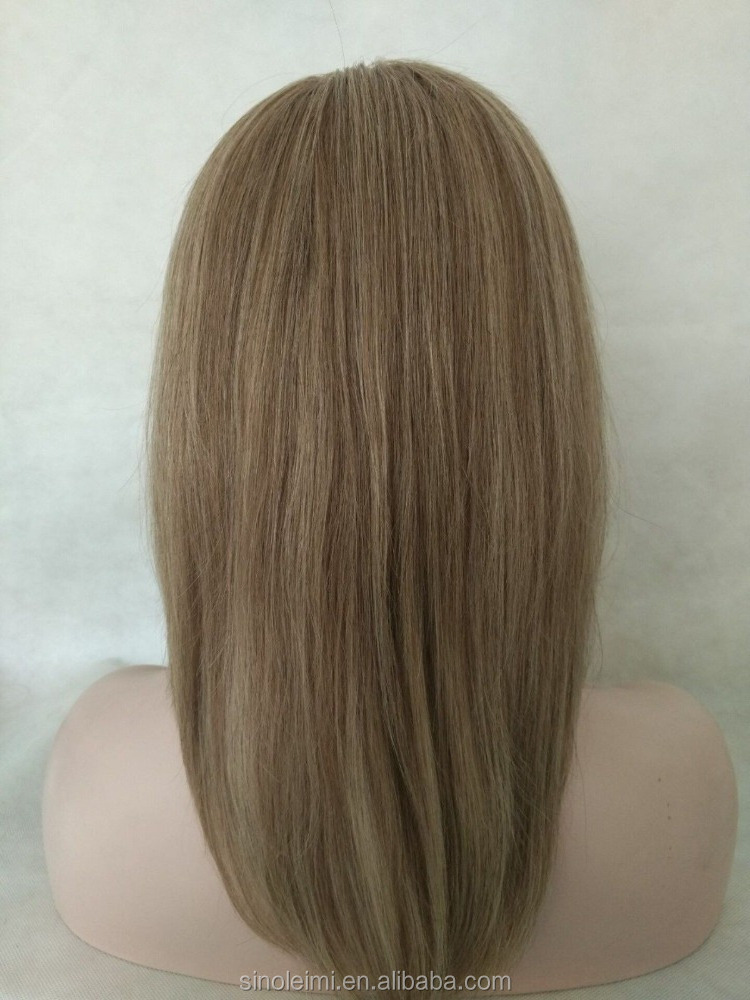 Natural Soft straight Piano color Human Hair Wig for white women