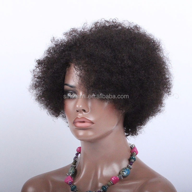 Black person top quality Brazilian hair afro kinky curl full lace wig free shipping