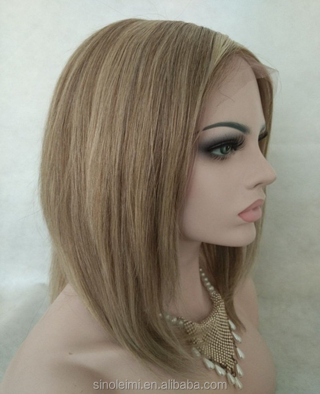 Natural Soft straight Piano color Human Hair Wig for white women