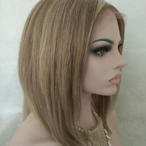 Natural Soft straight Piano color Human Hair Wig for white women