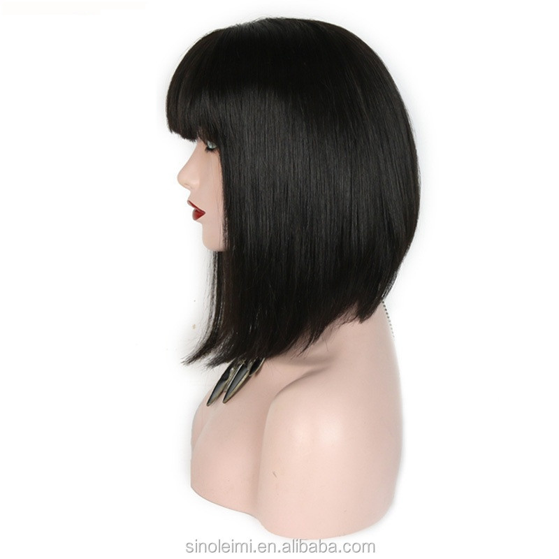 full saxy image straight free lace wig samples for black women new bob cut hairstyles short human hair wigs bleached knots