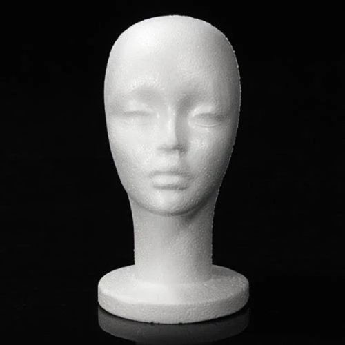 Female Styrofoam Mannequin Wig Glasses Hat Display Stand Popular Foam Head Model Storage Holders White