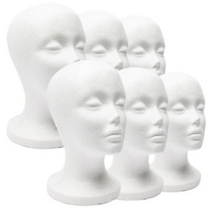 Female Styrofoam Mannequin Wig Glasses Hat Display Stand Popular Foam Head Model Storage Holders White