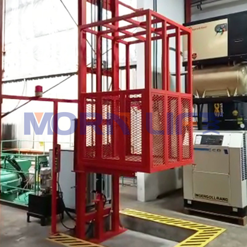 MORN customizable 2500-10500mm wall mounted cargo lift hydraulic freight elevator small cargo elevator with CE ISO