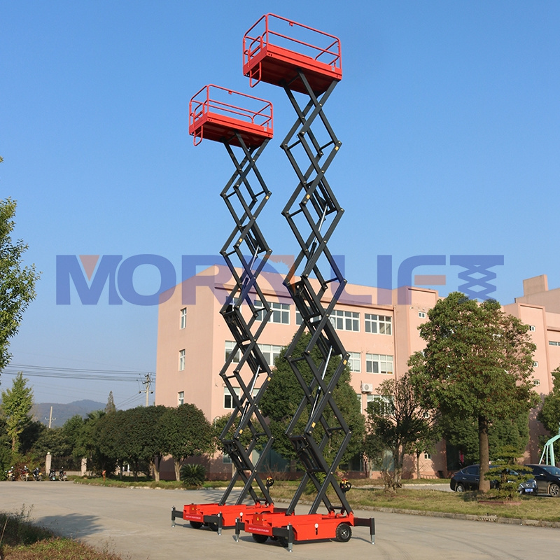 MORN 7m 9m 11m 13m 14m 16m electric scissor lift aerial man lifting platform electric hydraulic scissor lift with CE ISO