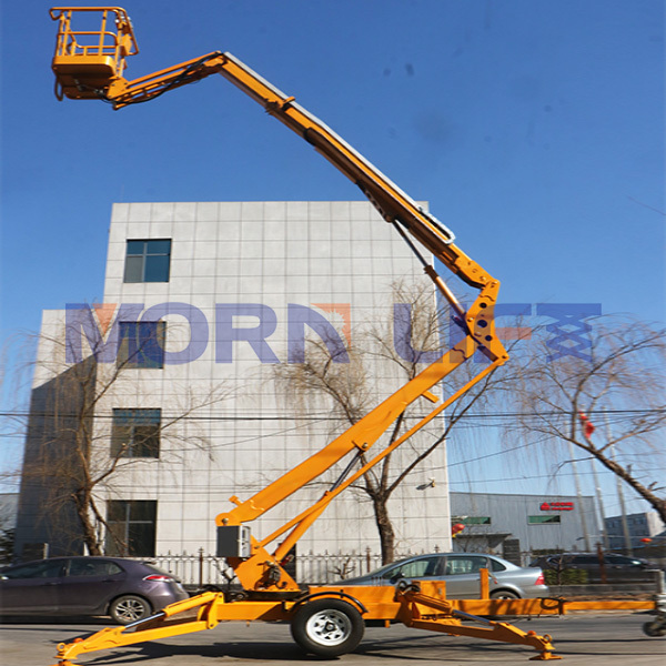 MORN 8m-22m towable trailer mounted electric boom man lift cherry picker aerial work platform sky lift for sales