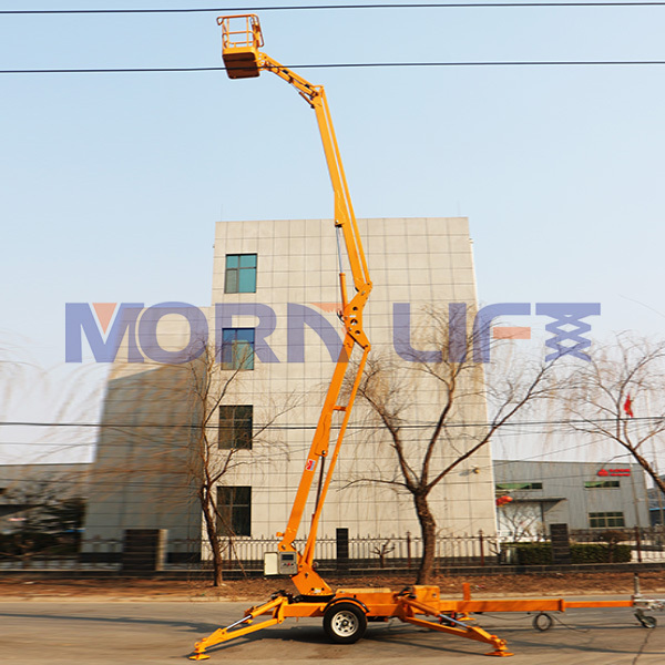 MORN 8m-22m towable trailer mounted electric boom man lift cherry picker aerial work platform sky lift for sales