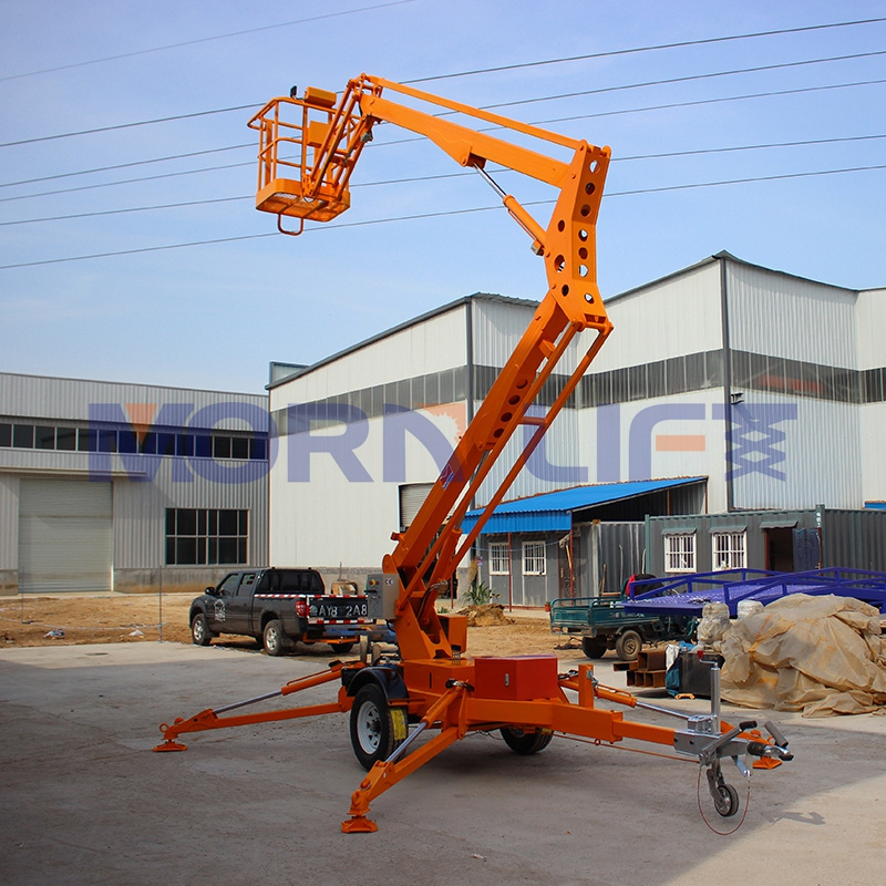 MORN 8m 10m 12m 14m 16m 18m towable man lift electric sky lift aerial work platform trailer single man lift cherry picker