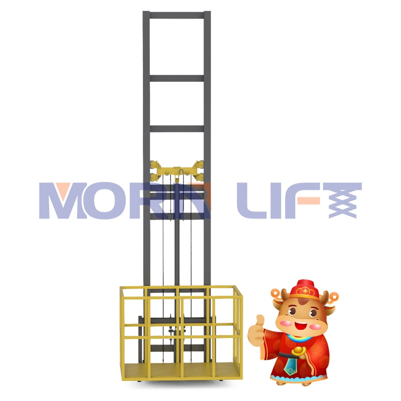 MORN customizable 2500-10500mm wall mounted cargo lift hydraulic freight elevator small cargo elevator with CE ISO