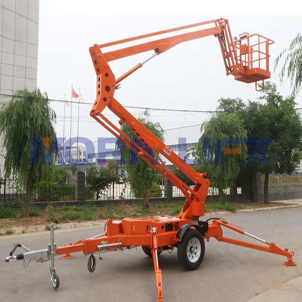 MORN 8m-22m towable trailer mounted electric boom man lift cherry picker aerial work platform sky lift for sales