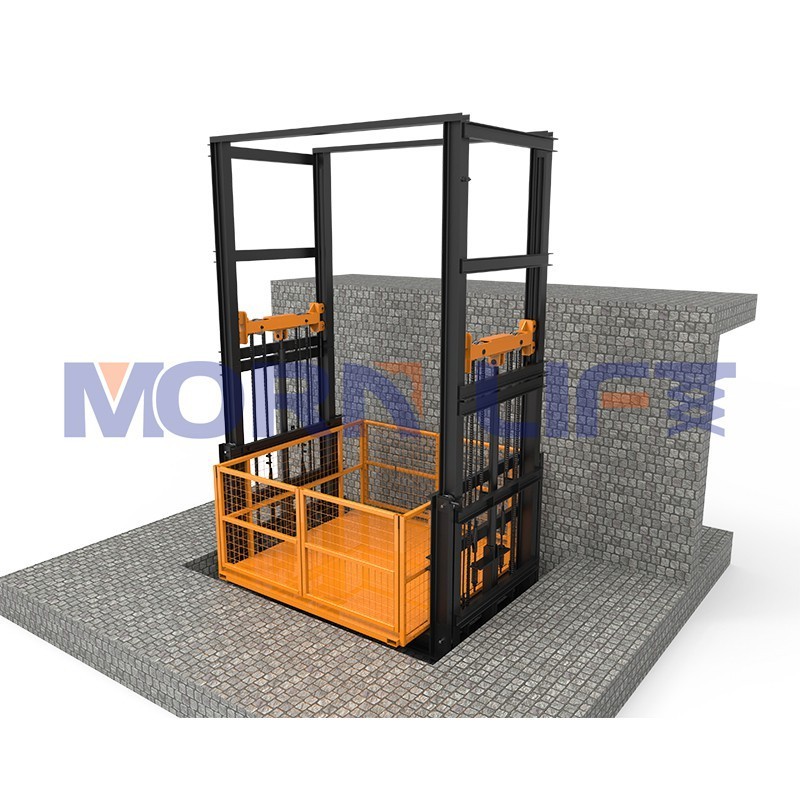 MORN 1000kg 2000kg 3000kg 5000kg hydraulic warehouse guide rail cargo lift platform freight elevator price for sale