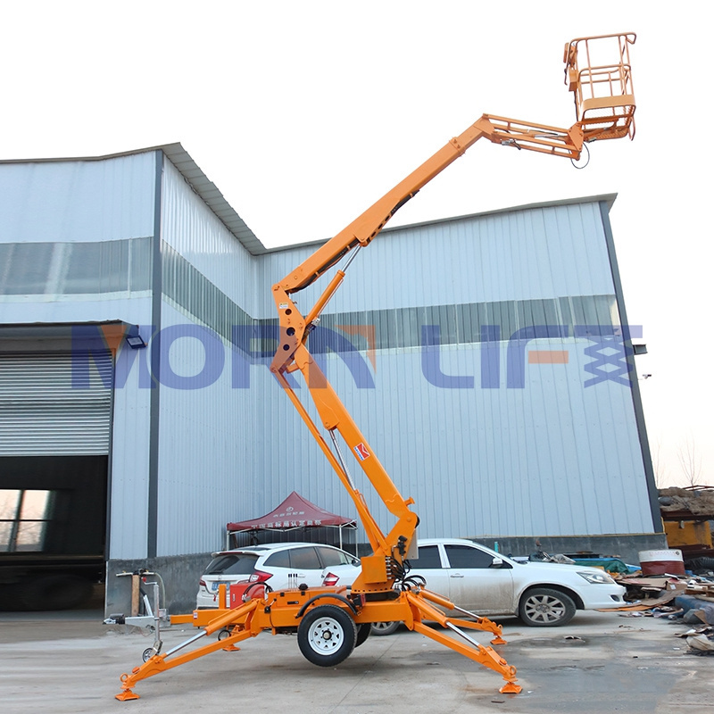 MORN 8m 10m 12m 14m 16m 18m towable man lift electric sky lift aerial work platform trailer single man lift cherry picker