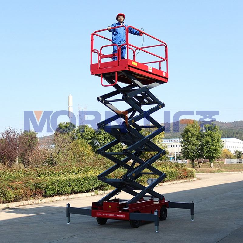 MORN 7m 9m 11m 13m 14m 16m electric scissor lift aerial man lifting platform electric hydraulic scissor lift with CE ISO