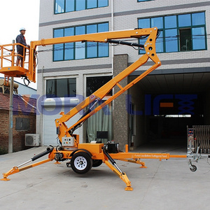 MORN 8m-18m small cherry picker electric sky boom lift aerial work platform telescopic trailer one man lift equipment