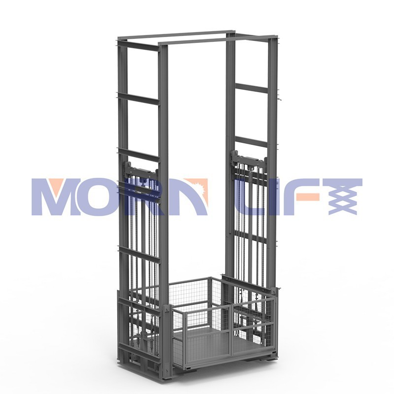 MORN 1000kg 2000kg 3000kg 5000kg hydraulic warehouse guide rail cargo lift platform freight elevator price for sale