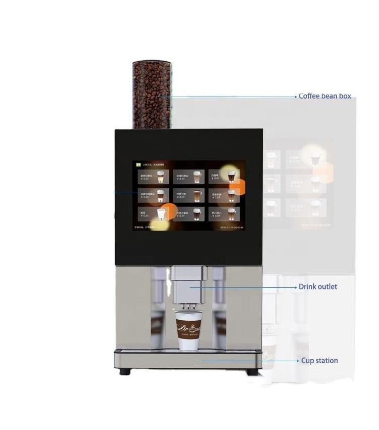 Intelligent Bean to Cup Iced Freshly Brewed Ground Coffee Vending Machine