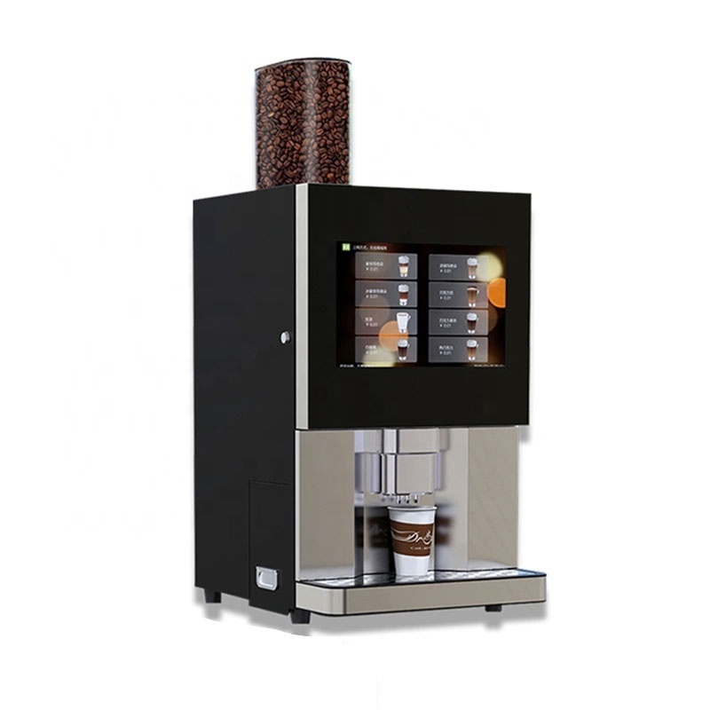 Smart Tabletop Fresh Ground Coffee Maker With 17 Inches Screen Coffee Vending Machine