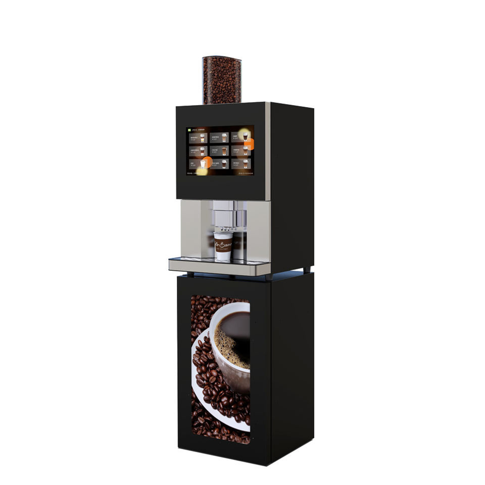 Smart Tabletop Fresh Ground Coffee Maker With 17 Inches Screen Coffee Vending Machine