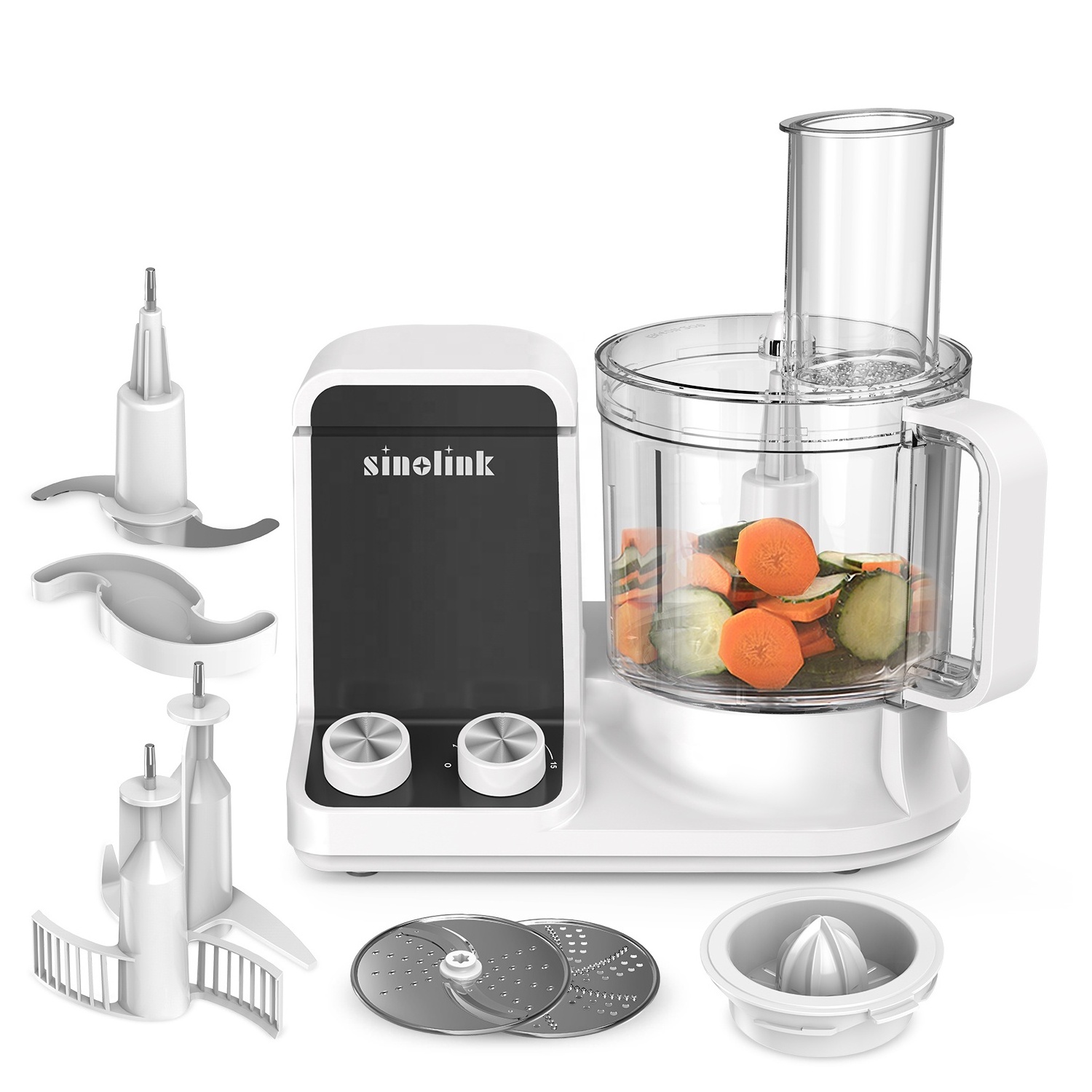 Electric multifunction food processor with meat grinder