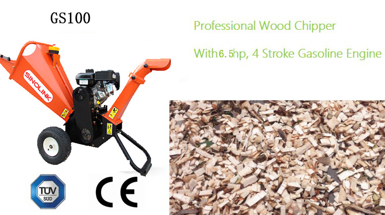 High Efficient Petrol Engine Forestry Machinery wood chipper shredder 6.5hp Wood Pallet Shredder wood chipper machine