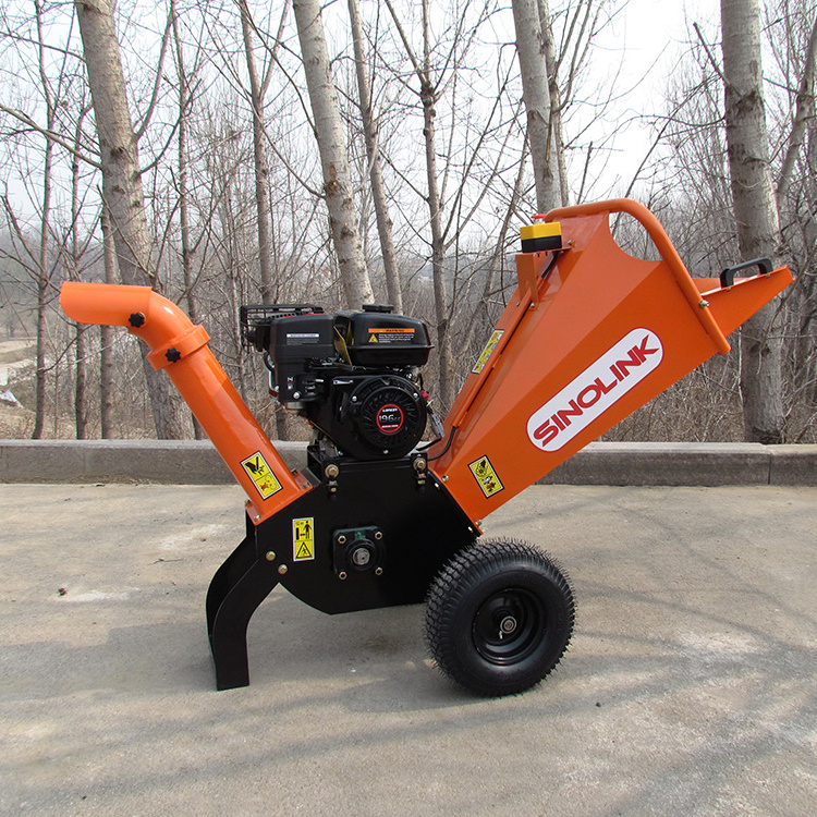 High Efficient Petrol Engine Forestry Machinery wood chipper shredder 6.5hp Wood Pallet Shredder wood chipper machine