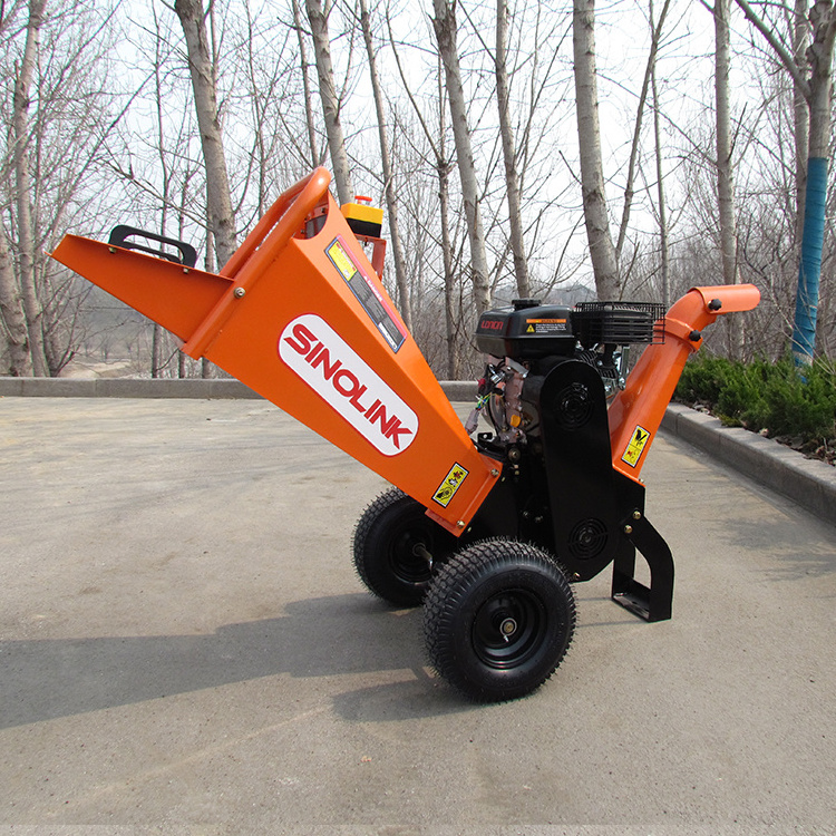 High Efficient Petrol Engine Forestry Machinery wood chipper shredder 6.5hp Wood Pallet Shredder wood chipper machine