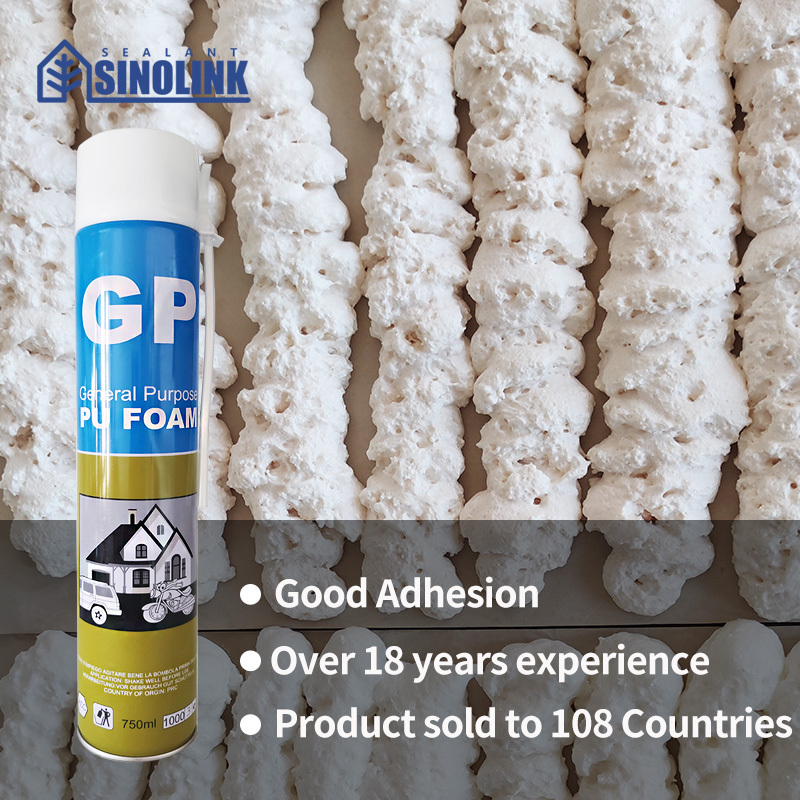 Sinolink polypropylene expanding adhesive sealant pu foam chemical adhesives & sealants spray