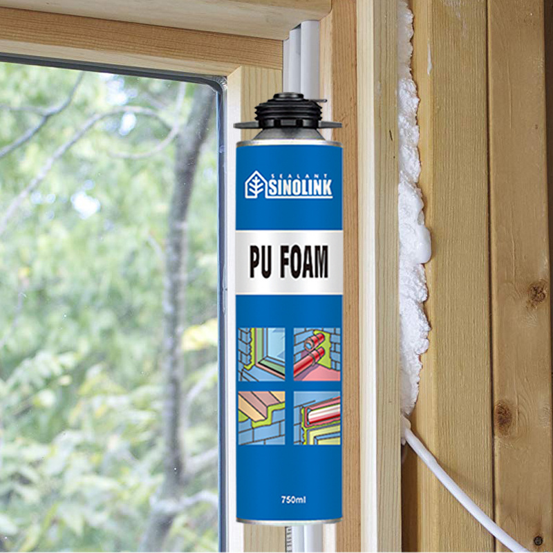 Sinolinking Super Strong Polyurethane Foam PU Spray Mounting Doors And Windows Adhesive PU Foam