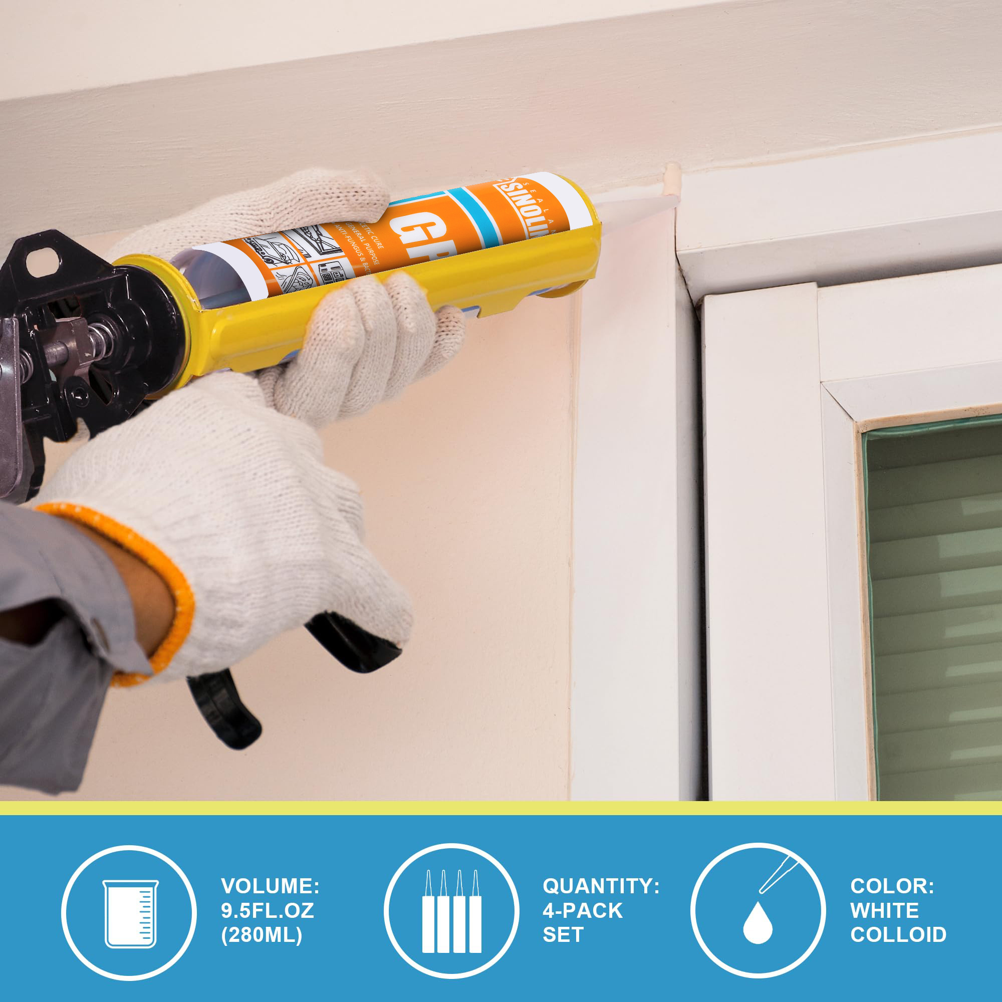 Engineering Sanitary Insulating Waterproofing Weatherproof Seal Repair Tape Door and Window Acetoxy Acetic Silicone Sealant