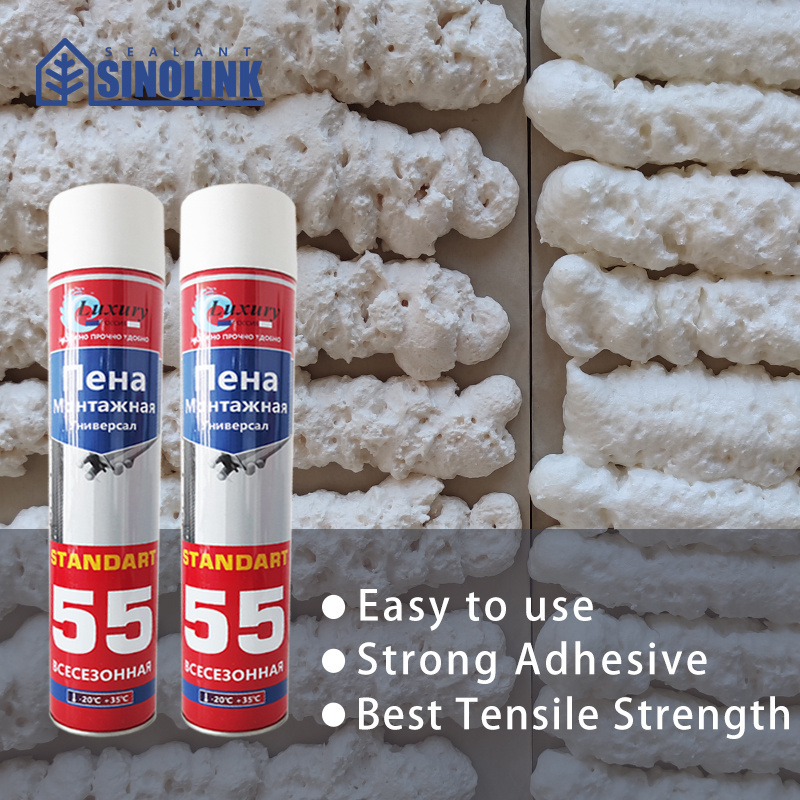 SINOLINK 2023 best selling 750ML spray polyurethane PU FOAM adhesive