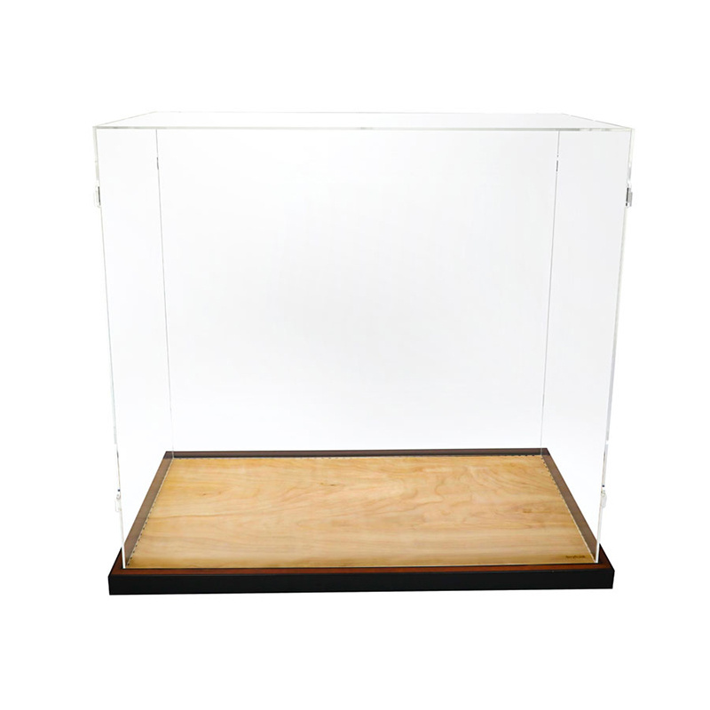 Customized Acrylic Display Case with wood Base for Wholesale