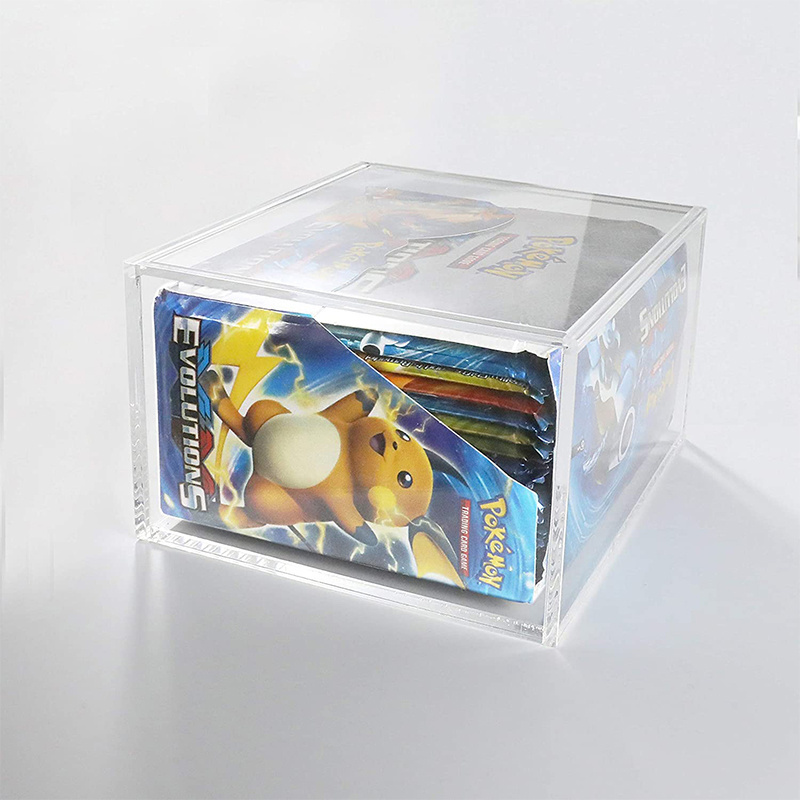 Wholesale Acrylic Display Case  Plexiglass Pokemon Booster Box Design With Magnet Lid For Card Slab