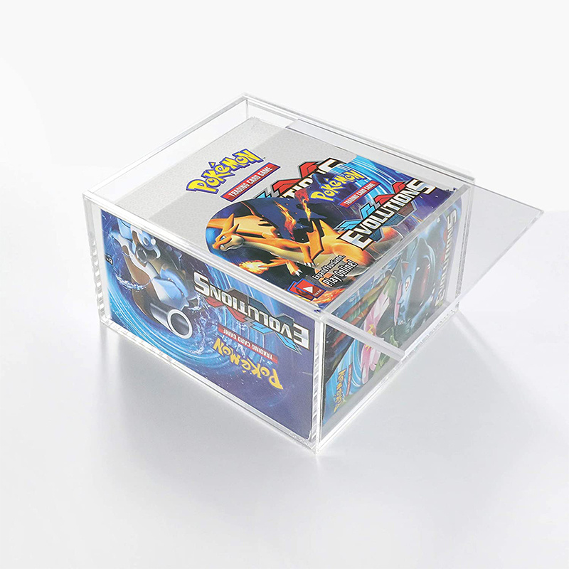 Wholesale Acrylic Display Case  Plexiglass Pokemon Booster Box Design With Magnet Lid For Card Slab