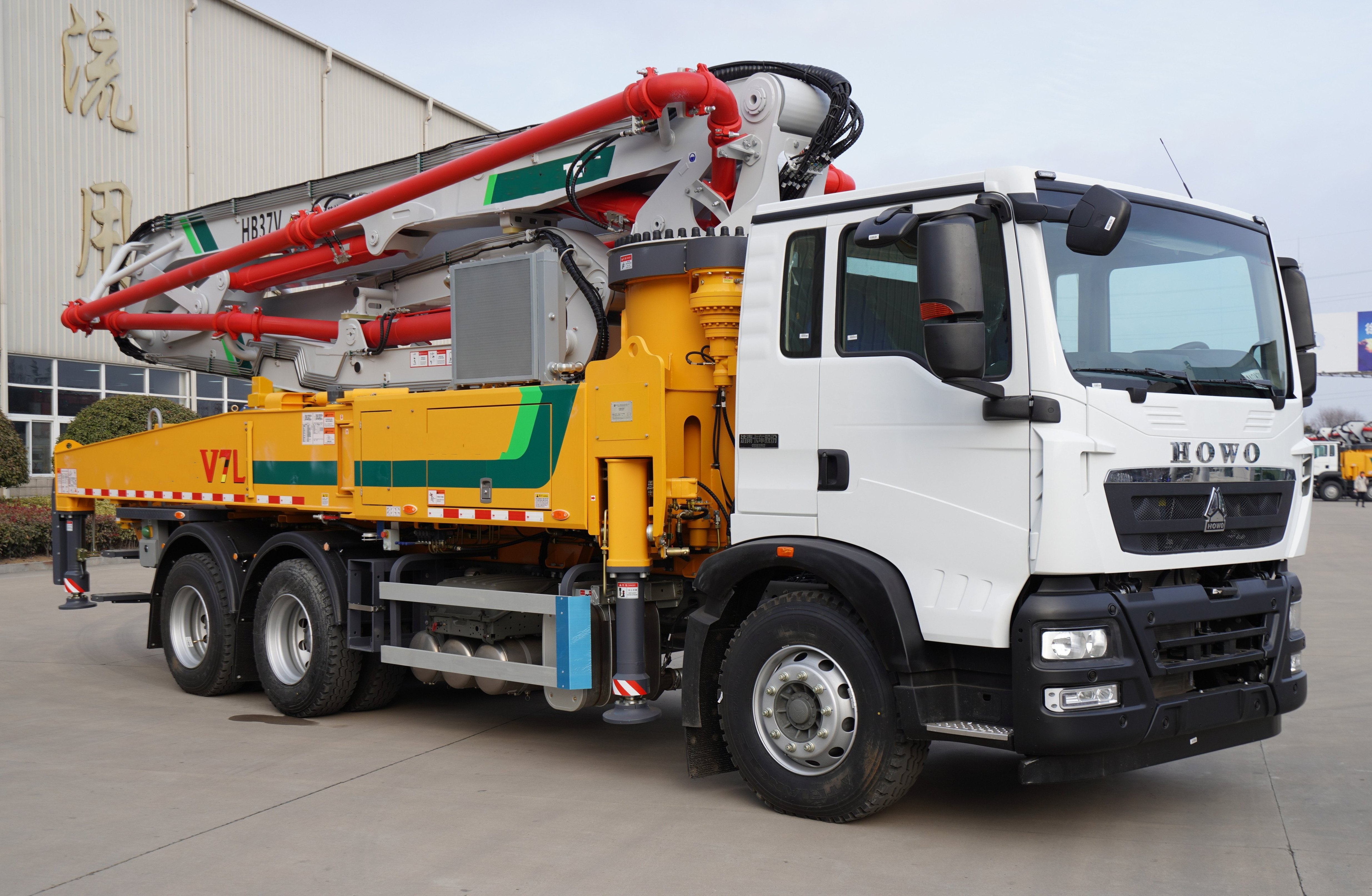 High Quality 6*4 4*2 37m Truck Mounted Concrete Pump Truck Hb37v With Howo Chassis For Sale