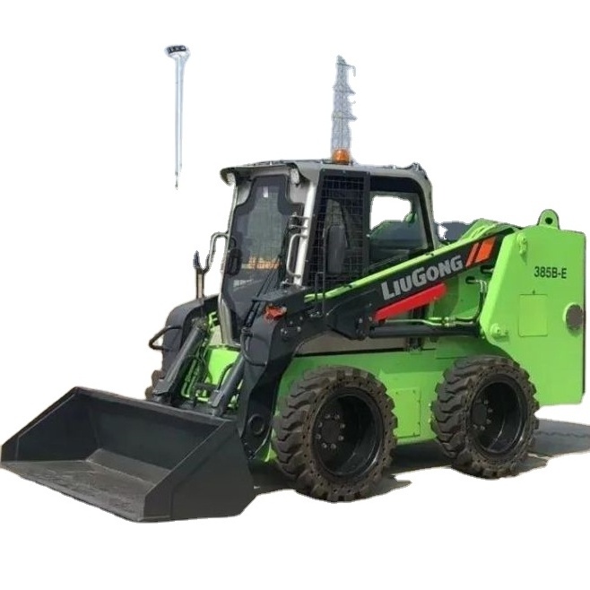 China High Quality Electric Battery 385B-E 1.5 Ton Cleaning Silent Mini Skid Steer Loader With Attachment