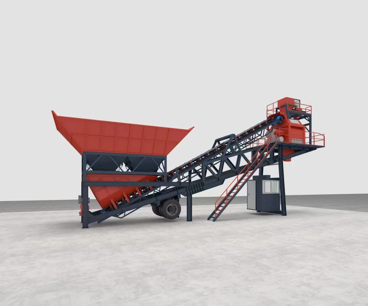 China Best Supplier 60CBM/H Mobile Concrete Batching Plant HZS60Y Best Price