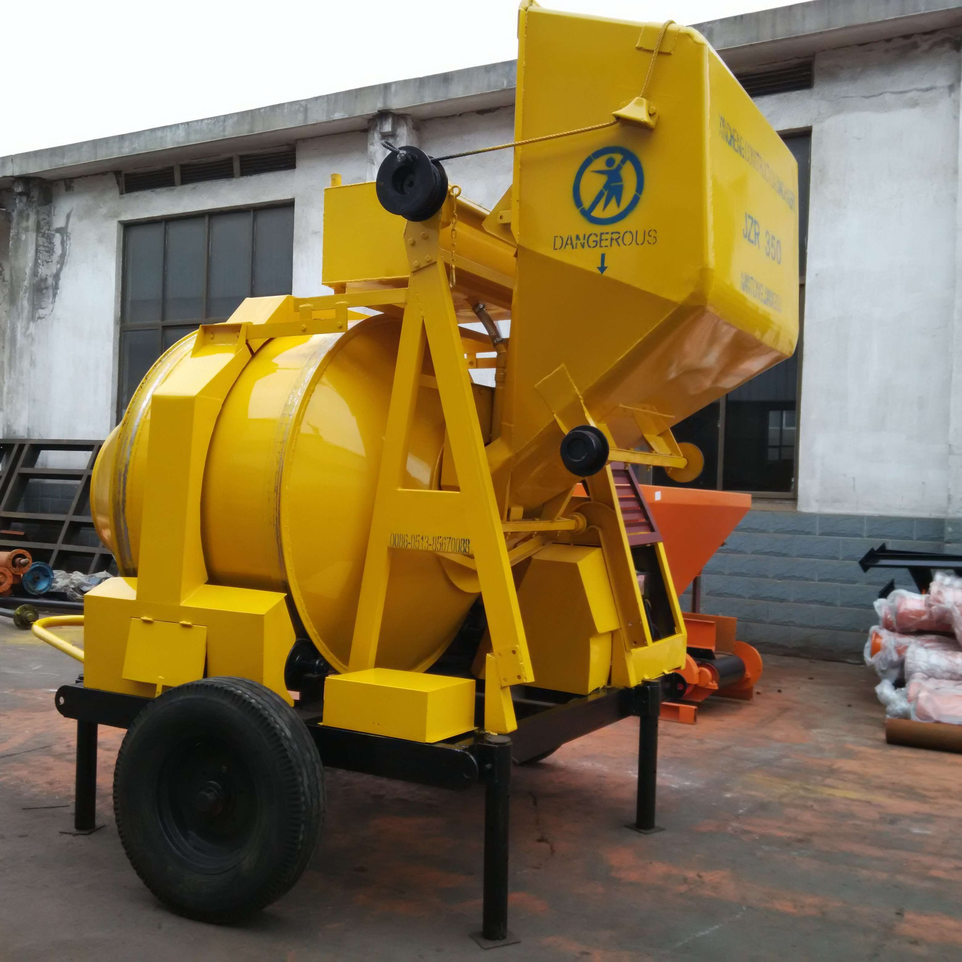 High Quality Mini Portable China Self Loading 13 M3 Concrete Mixer JZM350