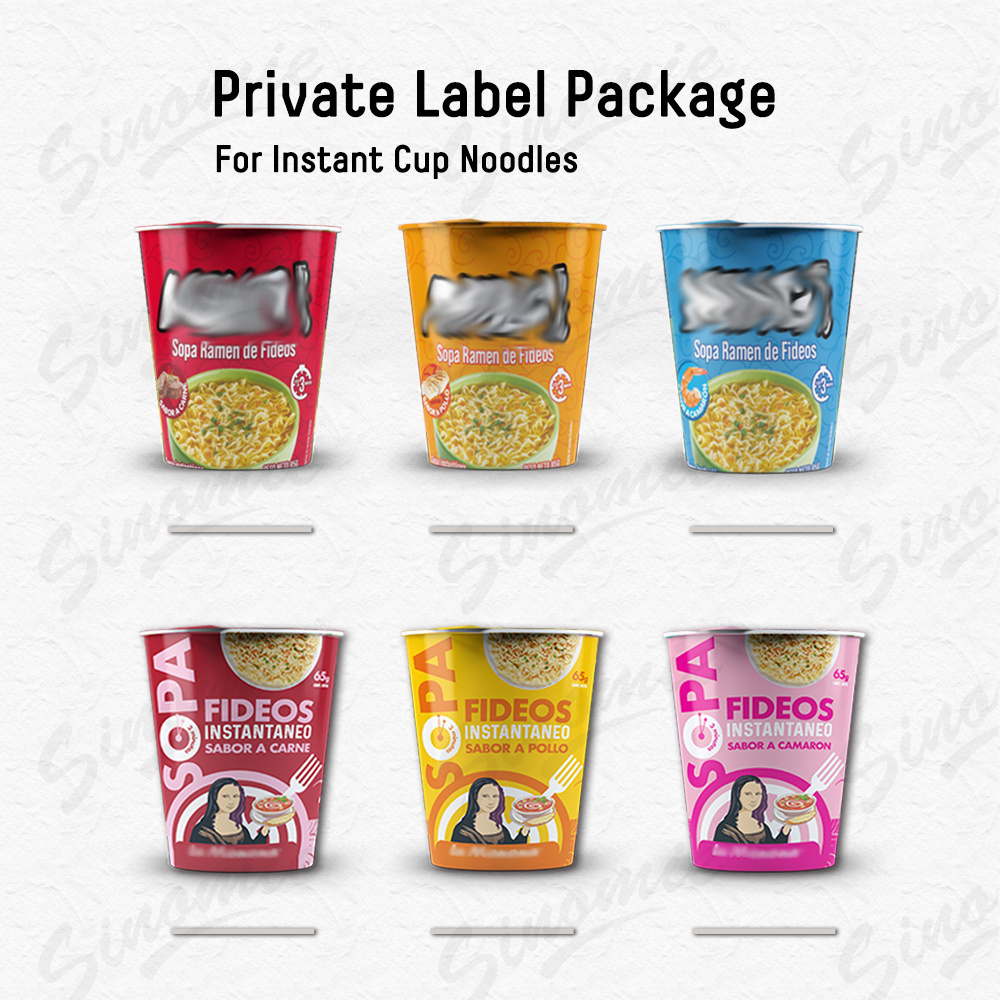 SINOMIE Bulk Ramen Noodles High Quality Beef Flavor HALAL Cup Packaging Instant Noodles