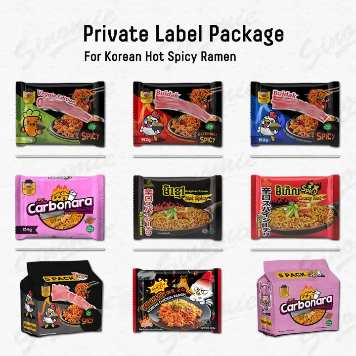 Wholesale SINOMIE Manufacture korean sameang noodles korean halal ramen Noodles