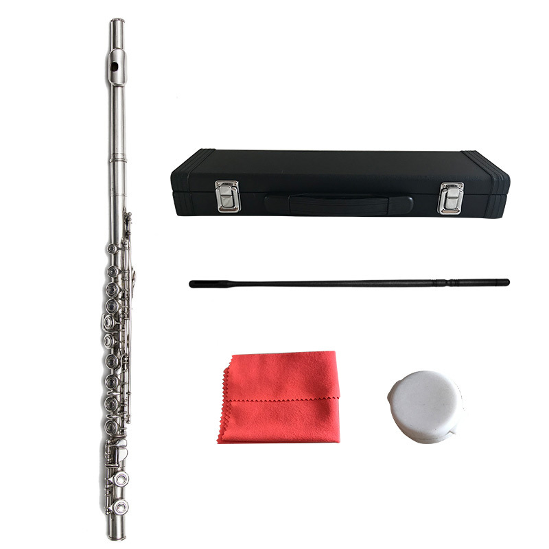 Wholesale Cupro Nickel straight flute closed flute instrument musical for student offer